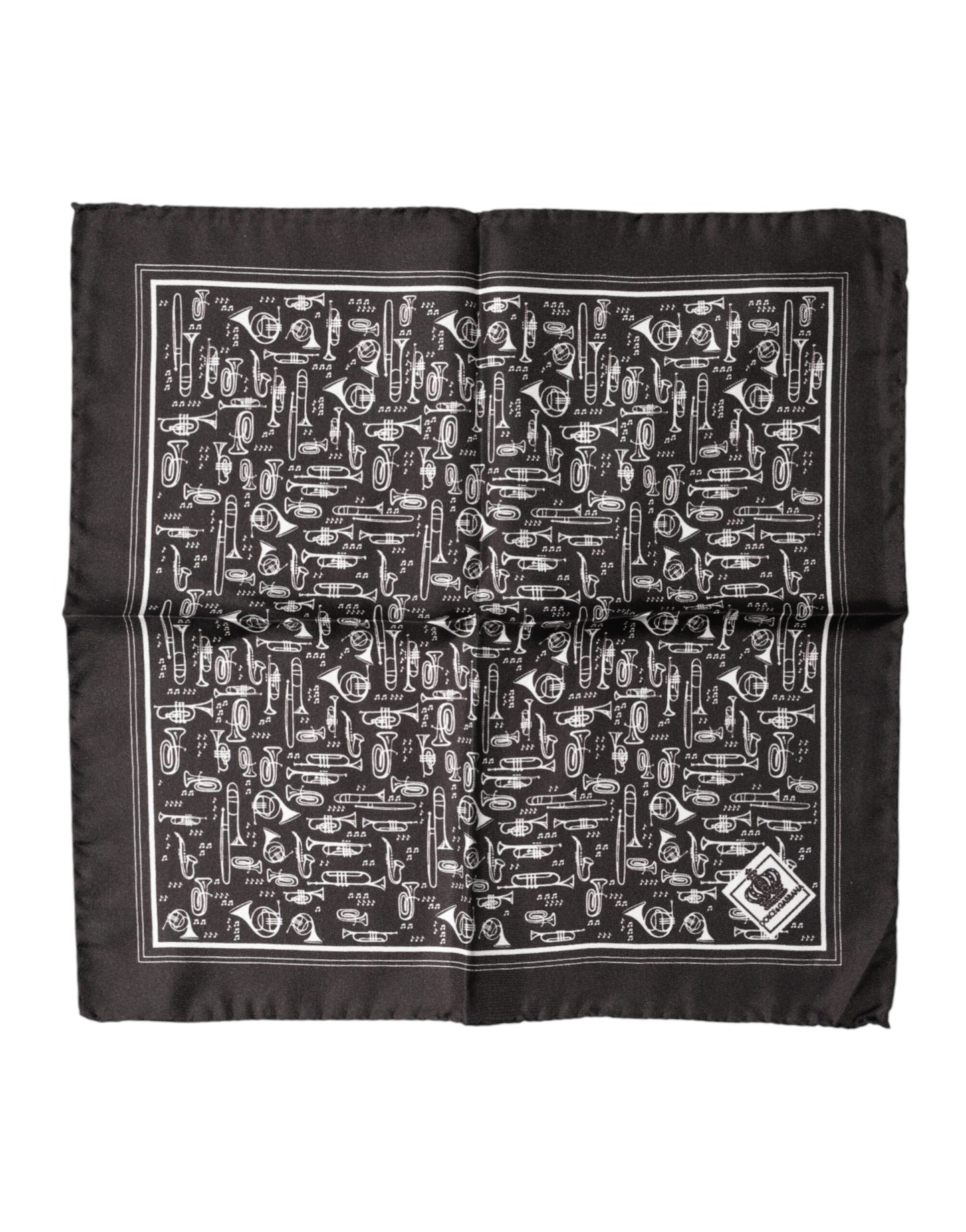 Dolce & Gabbana Brown Jazz Club Square Handkerchief for Men