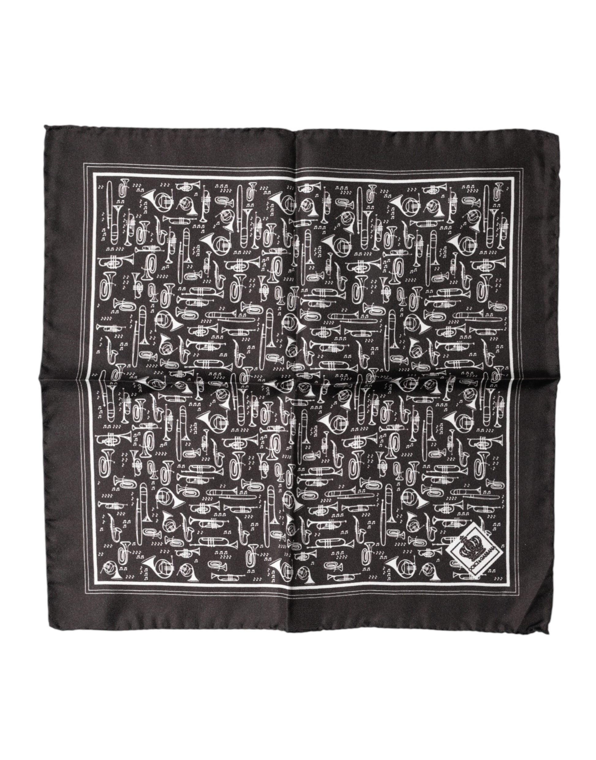 Dolce & Gabbana Brown Jazz Club Square Handkerchief for Men