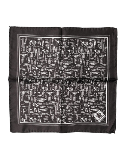 Dolce & Gabbana Brown Jazz Club Square Handkerchief for Men