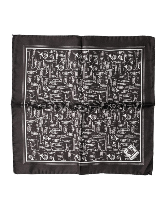 Dolce & Gabbana Brown Jazz Club Square Handkerchief for Men