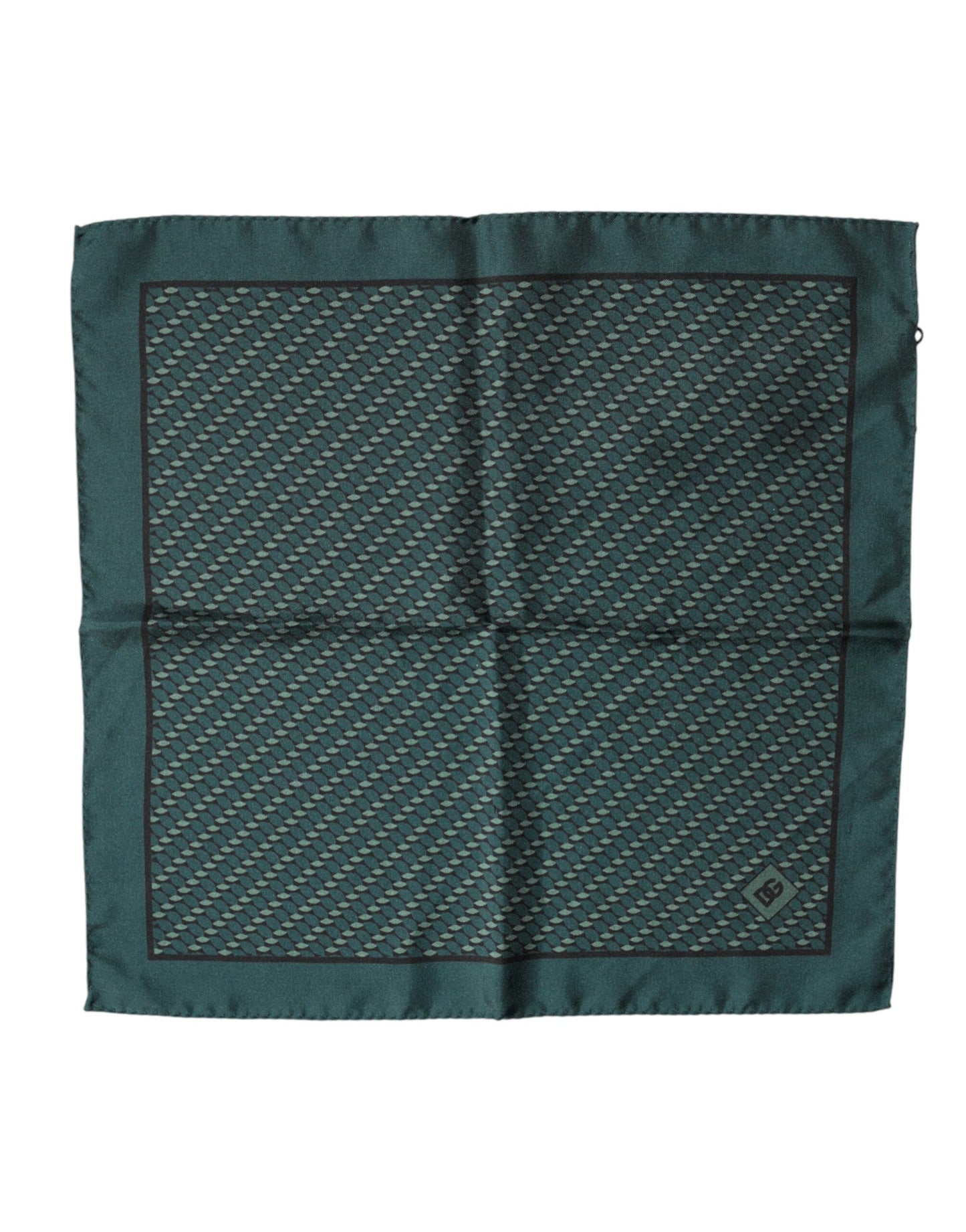 Dolce & Gabbana Dark Green Silk Patterned Handkerchief