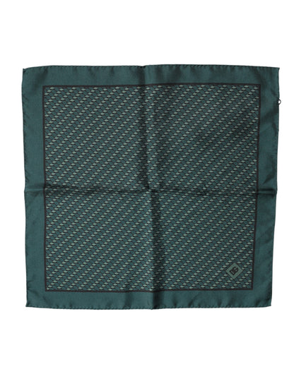 Dolce & Gabbana Dark Green Silk Patterned Handkerchief