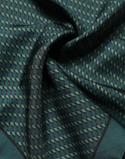 Dolce & Gabbana Dark Green Silk Patterned Handkerchief