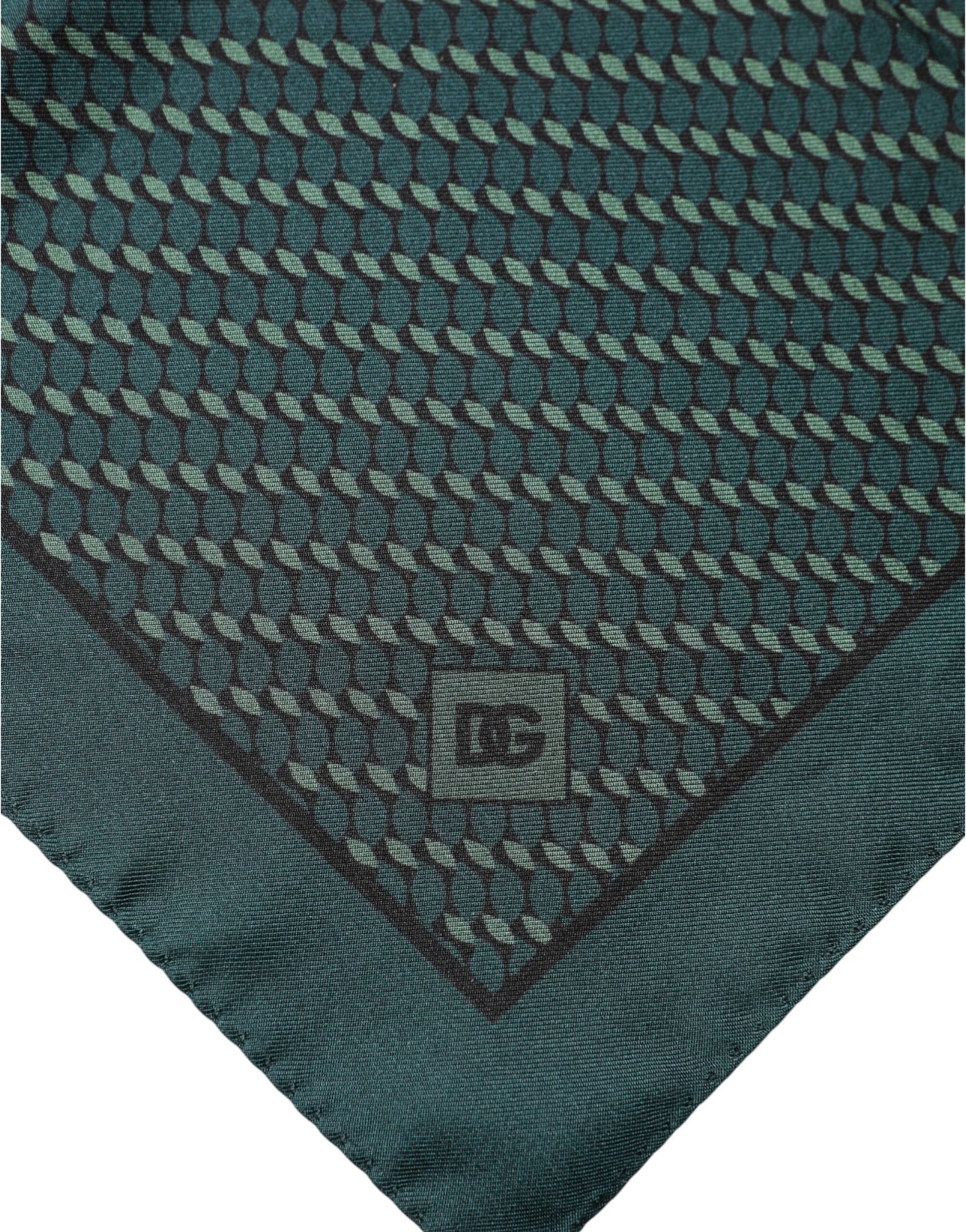 Dolce & Gabbana Dark Green Silk Patterned Handkerchief