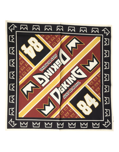 Dolce & Gabbana Multicolor DG King Square Foulard Scarf for Men