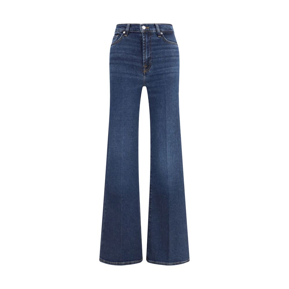 7FOR Blue Cotton Flared Jeans by 7 For All Mankind
