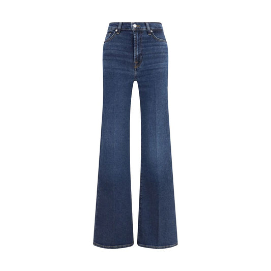 7FOR Blue Cotton Flared Jeans by 7 For All Mankind