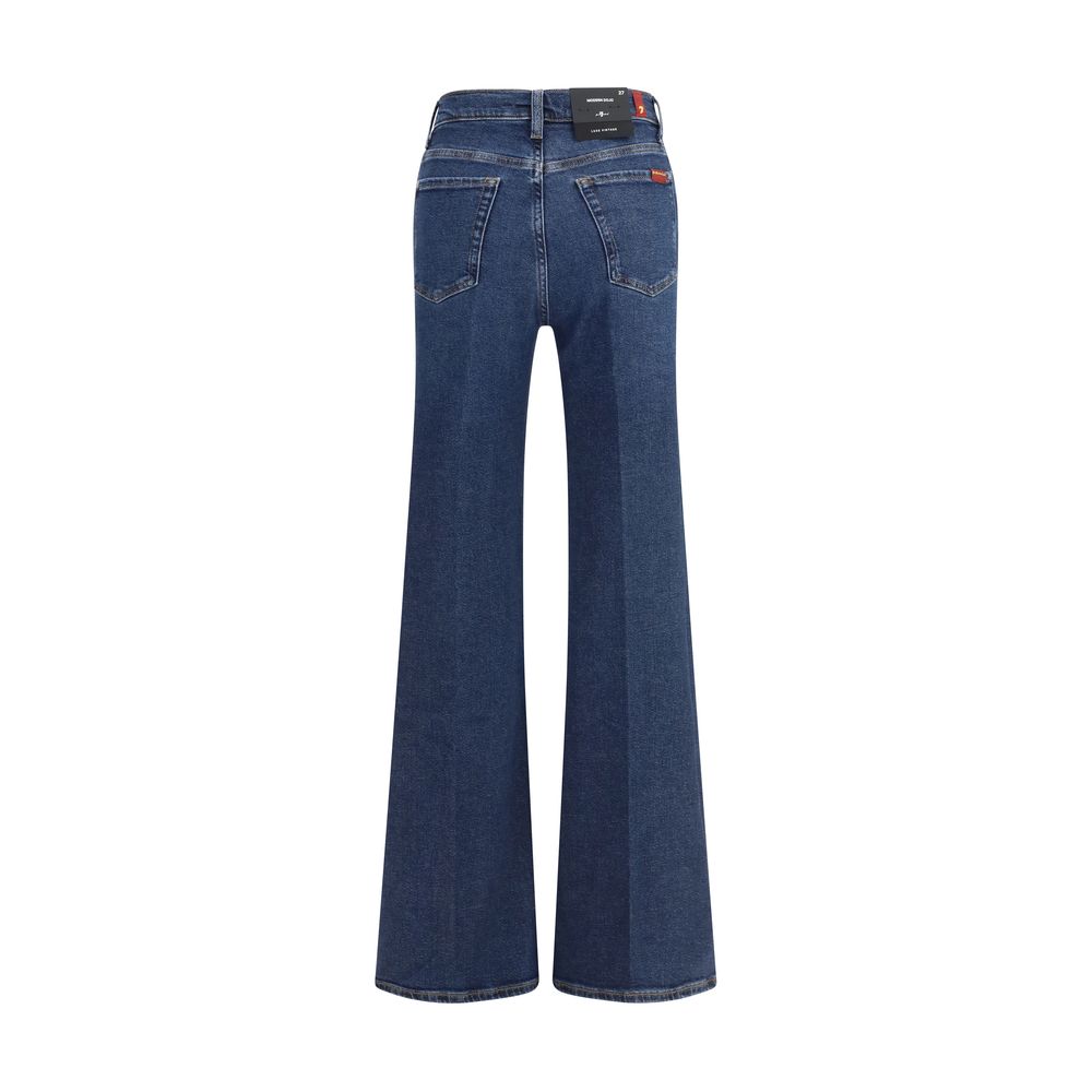 7FOR Blue Cotton Flared Jeans by 7 For All Mankind