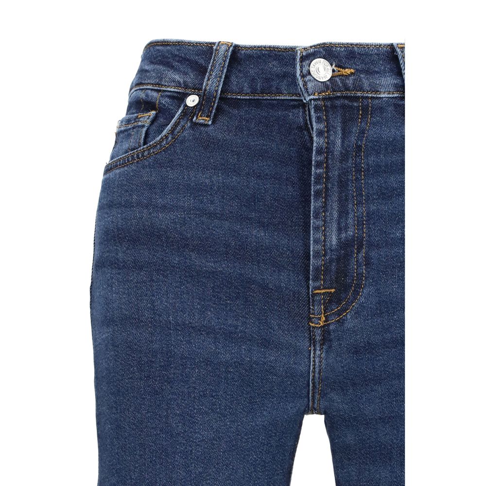 7FOR Blue Cotton Flared Jeans by 7 For All Mankind