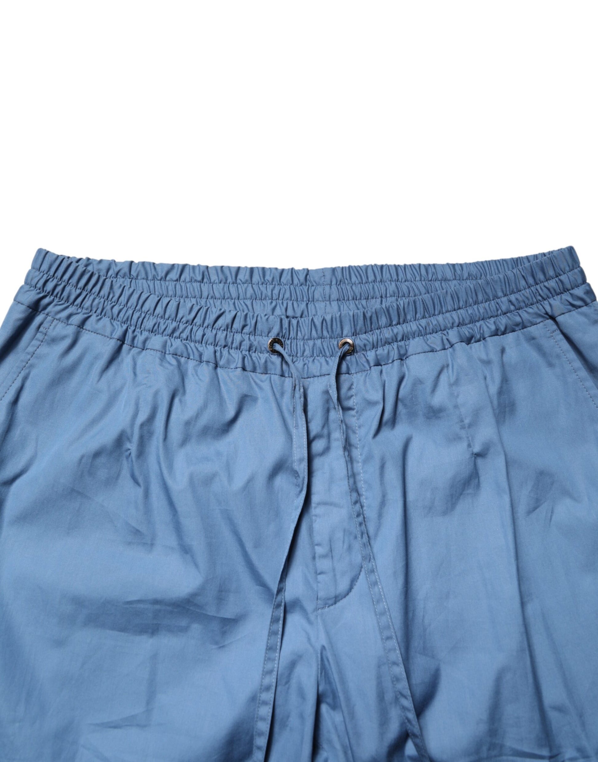 Dolce & Gabbana Blue Cotton Double Breasted 2 Piece  Suit