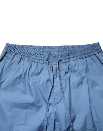 Dolce & Gabbana Blue Cotton Double Breasted 2 Piece  Suit