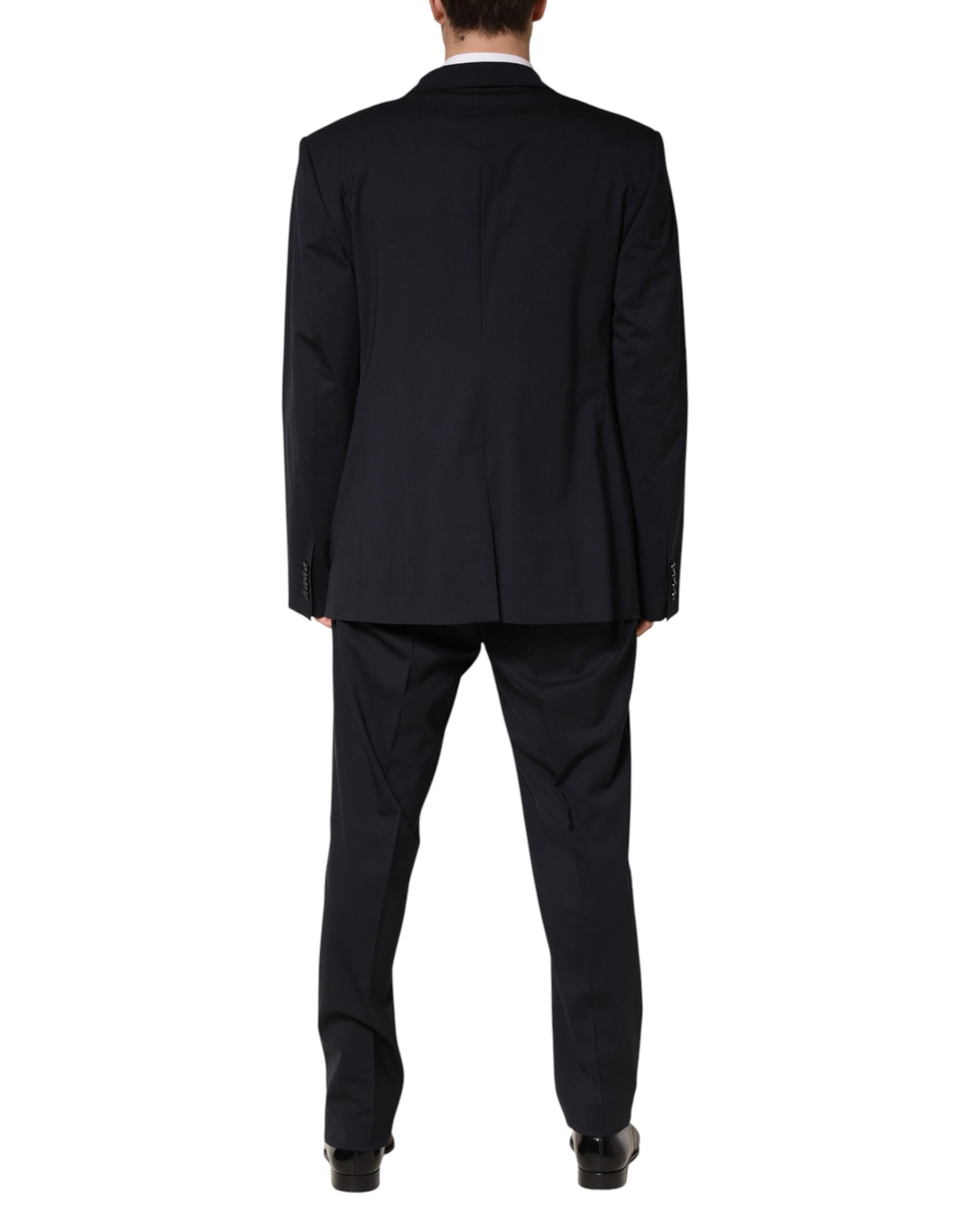 Dolce & Gabbana Blue Wool Double Breasted 2 Piece Men Suit