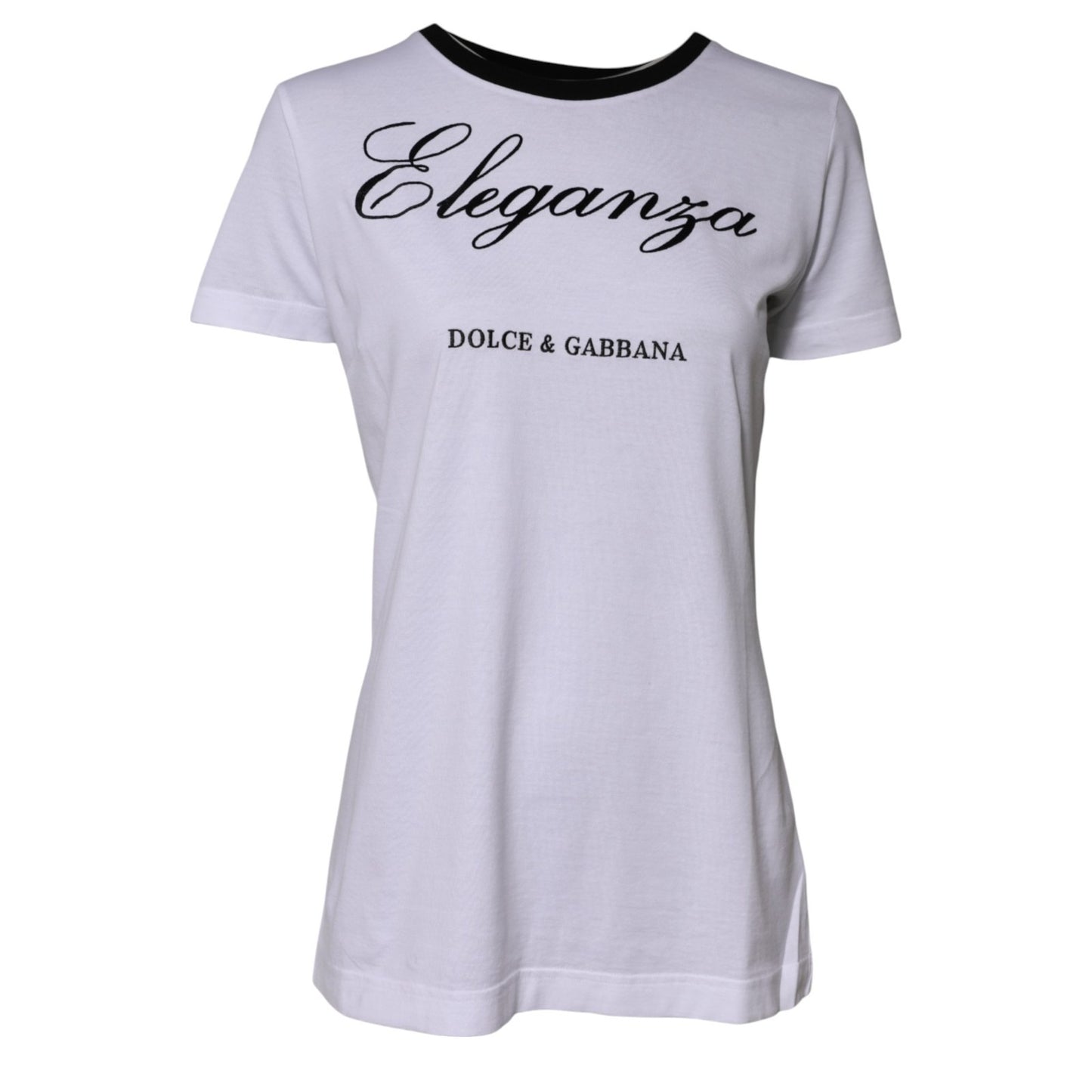 Dolce & Gabbana White Eleganza Cotton Crew Neck Tee