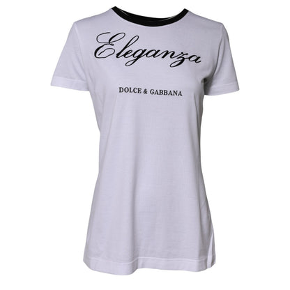 Dolce & Gabbana White Eleganza Cotton Crew Neck Tee