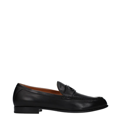Valentino Garavani Black Leather Slip-On Loafers