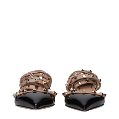 Valentino Garavani Black Leather Strap-On Sandals