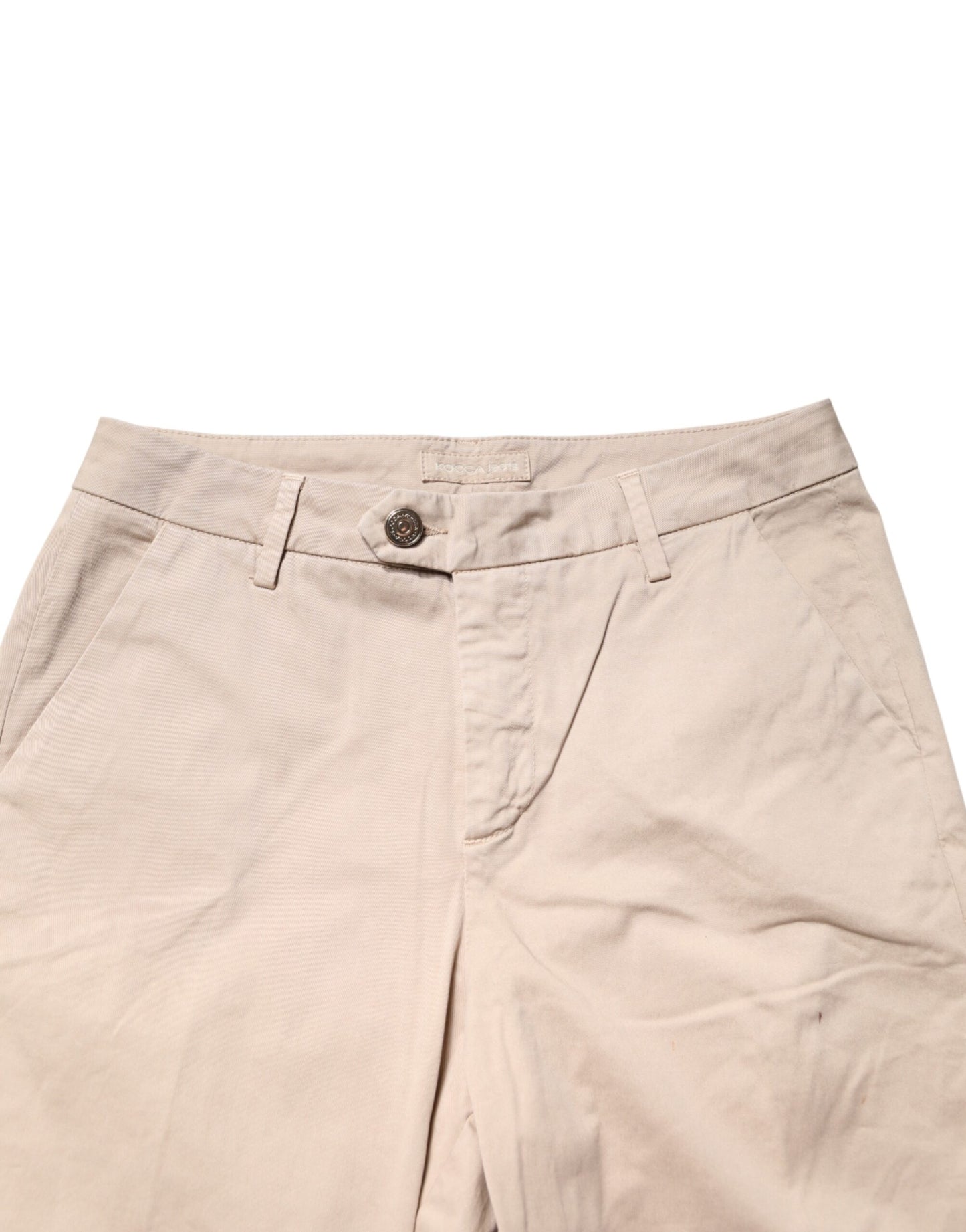 Kocca Beige Straight Mid Waist Chino Trouser Casual Pants
