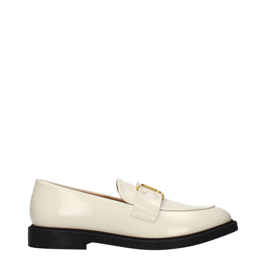 Chloé Beige Leather Marcie Slip-On Loafers