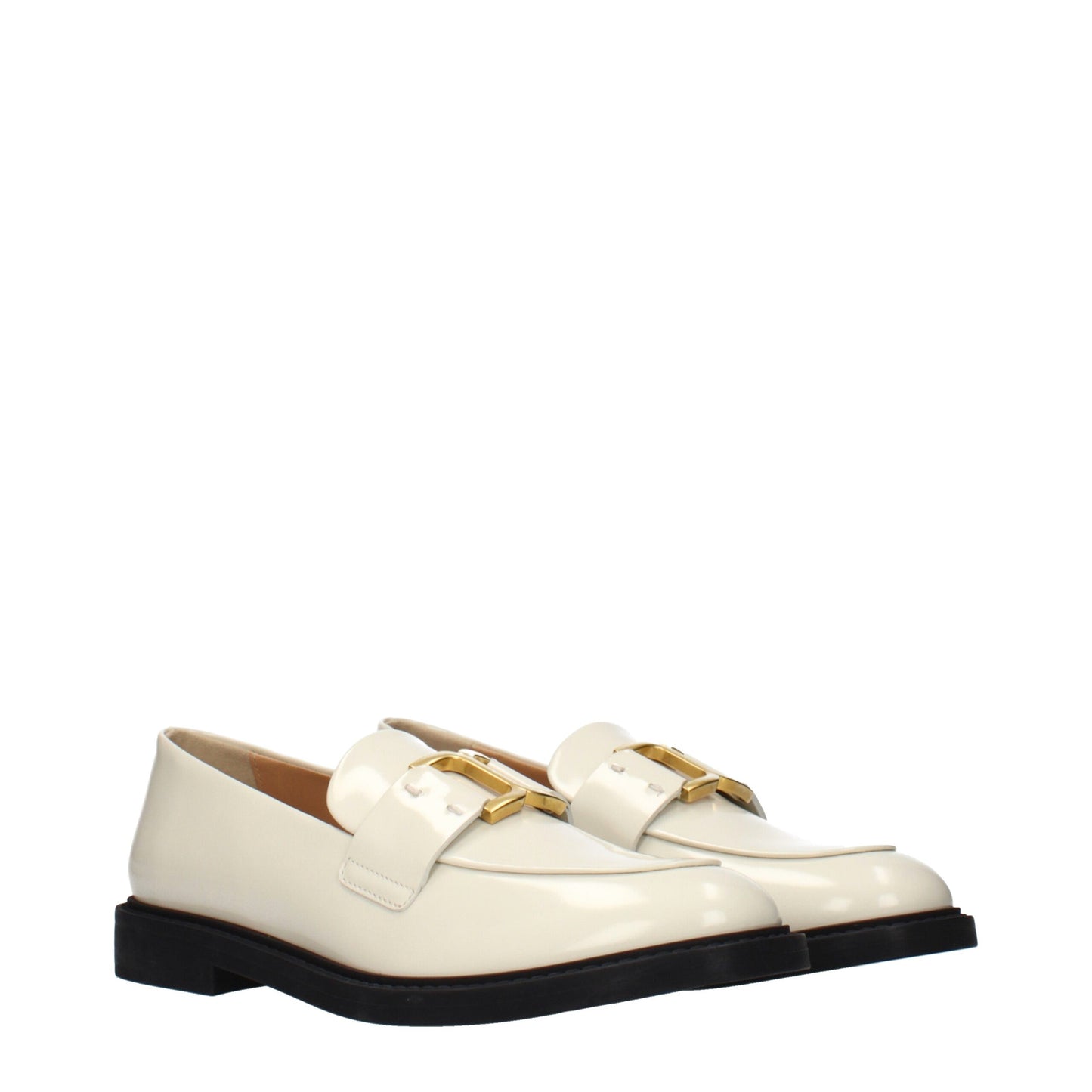 Chloé Beige Leather Marcie Slip-On Loafers