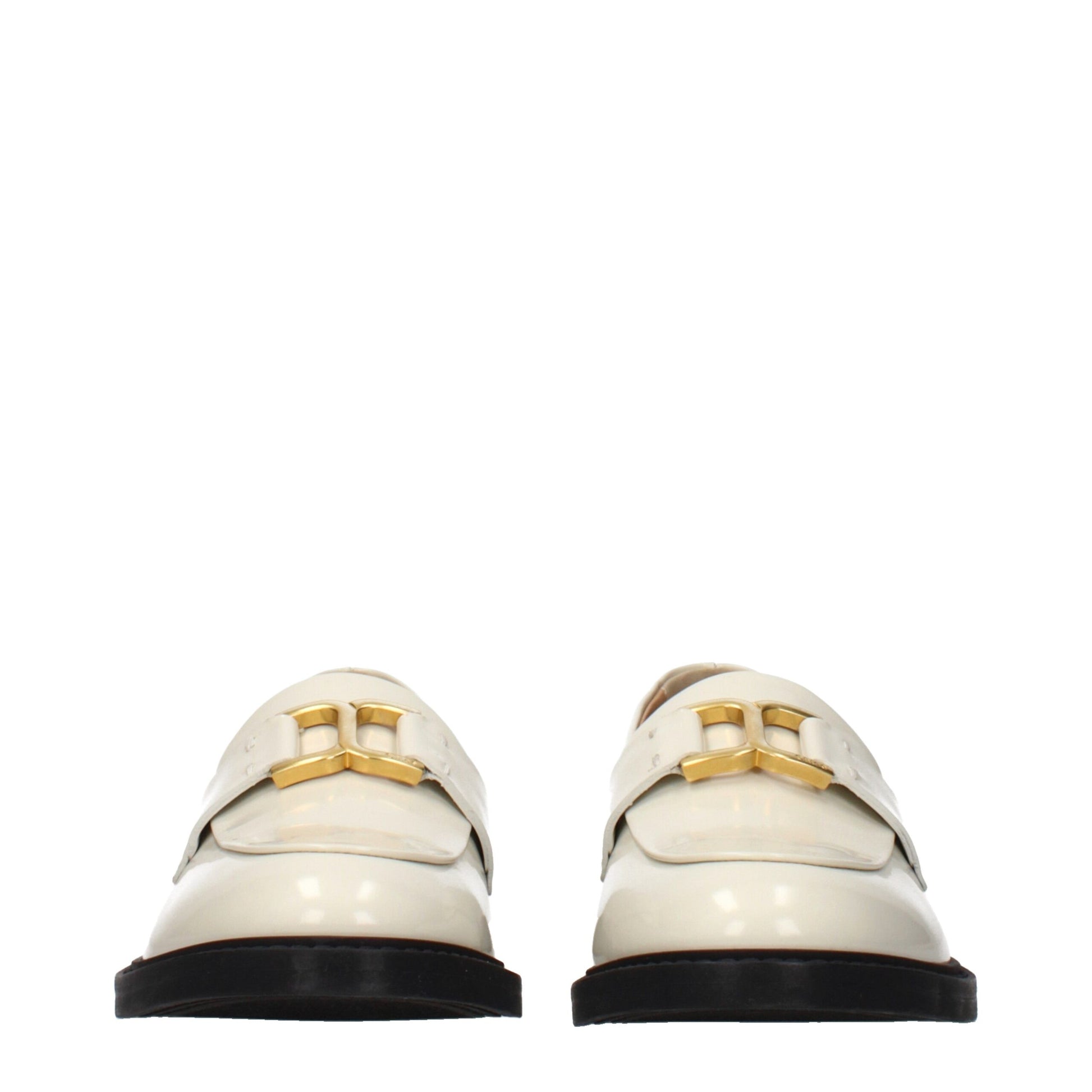 Chloé Beige Leather Marcie Slip-On Loafers