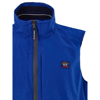 Paul & Shark Blue Polyester Sleeveless Jacket