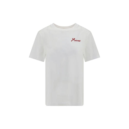 Marni White Cotton T-Shirt - Oversized Style with Signature Logo