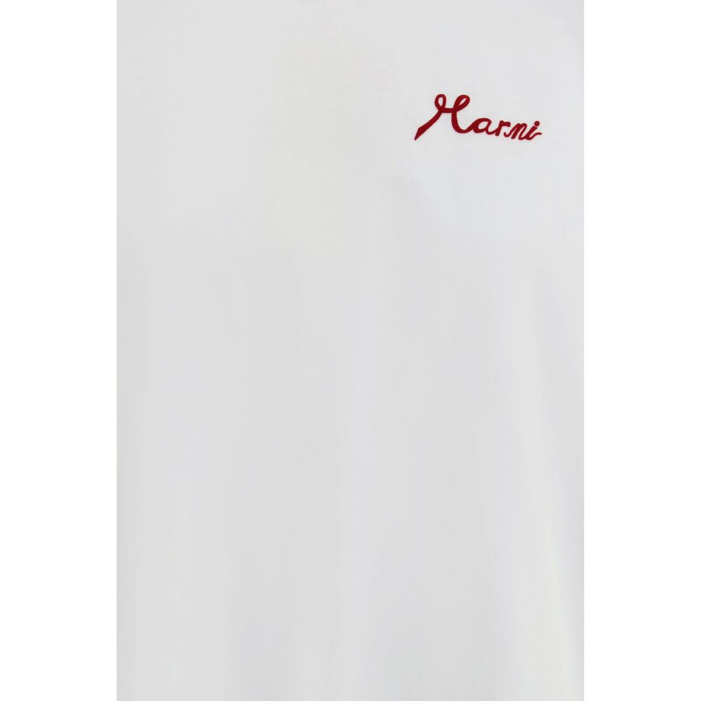 Marni White Cotton T-Shirt - Oversized Style with Signature Logo