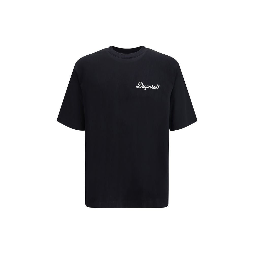 Dsquared2 Black Cotton T-Shirt - Signature Style for Bold Individuals