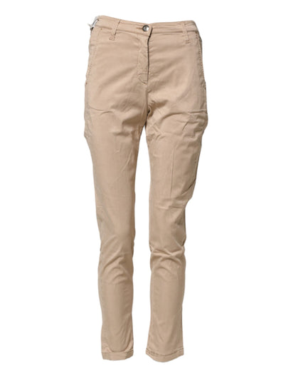 Jacob Cohen Beige Lyocell Skinny High Waist Chino Casual Pants