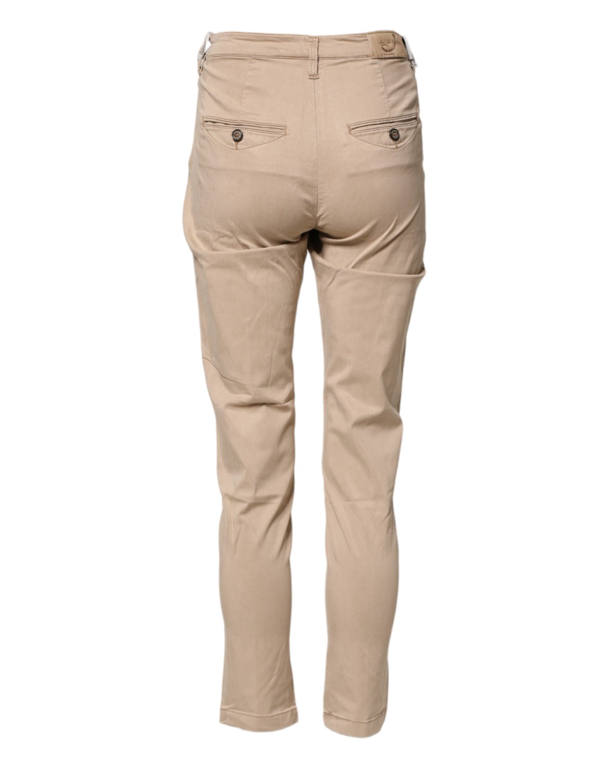 Jacob Cohen Beige Lyocell Skinny High Waist Chino Casual Pants