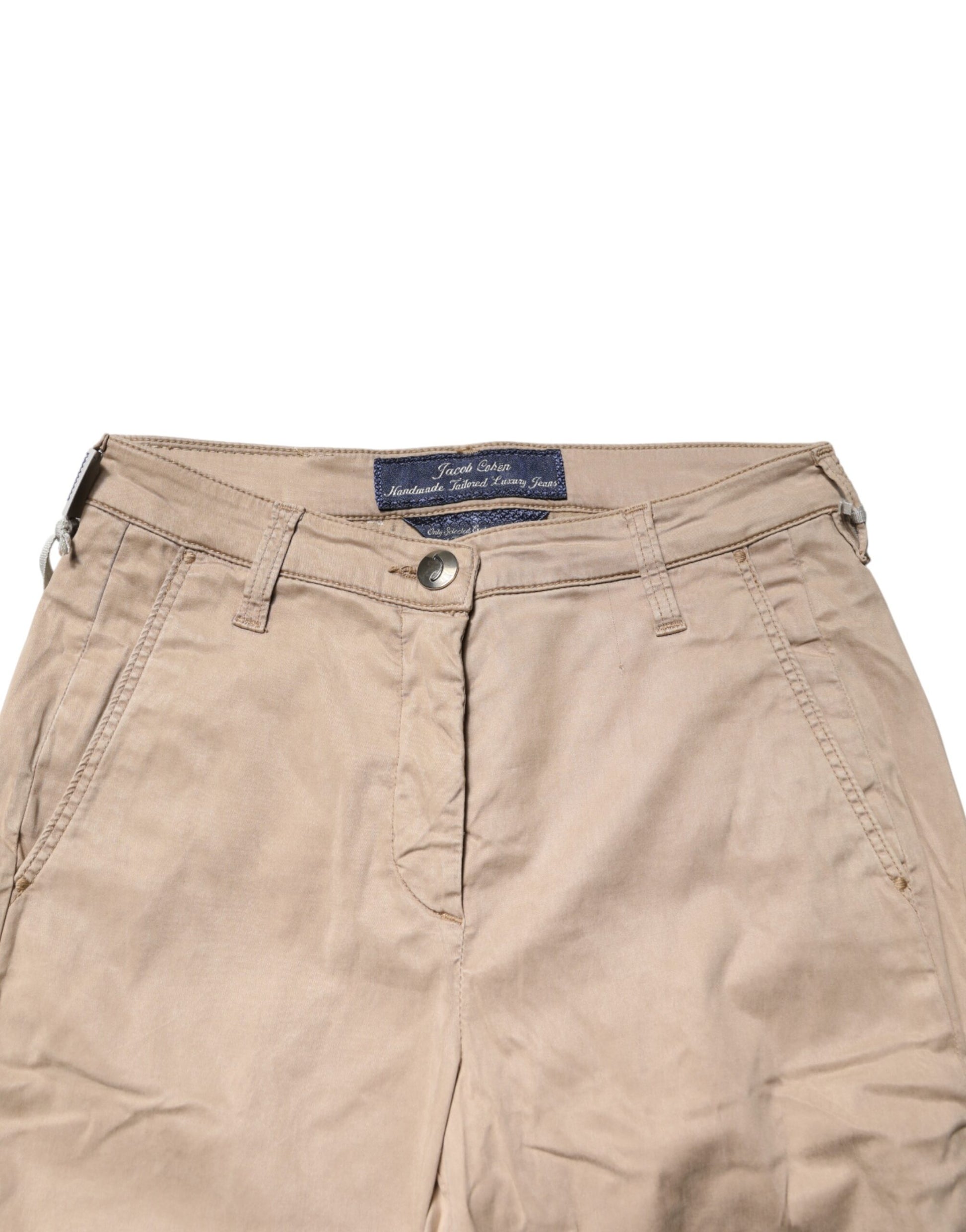 Jacob Cohen Beige Lyocell Skinny High Waist Chino Casual Pants