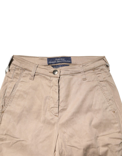 Jacob Cohen Beige Lyocell Skinny High Waist Chino Casual Pants