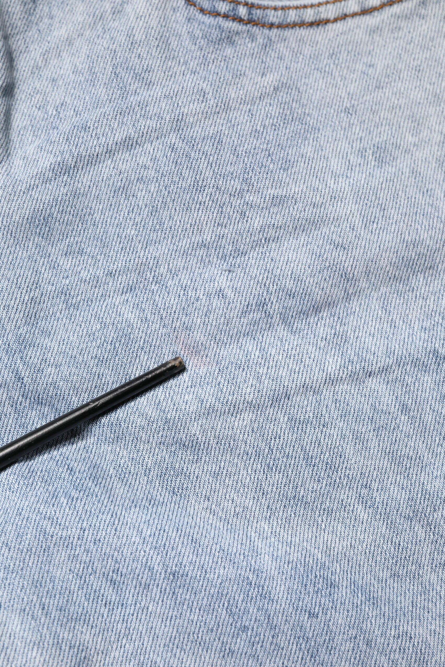 One Teaspoon Light Blue Tattered Mid Waist Straight Denim Jeans