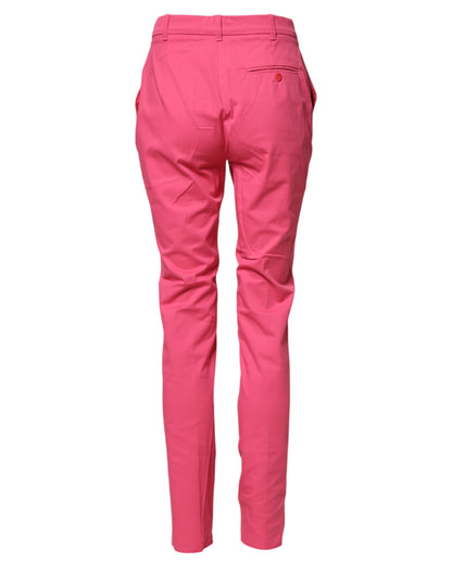 Max Mara Pink Skinny High Waist Chino Trouser Pants