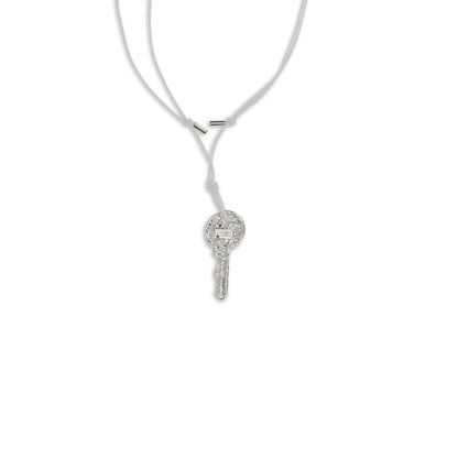 MM6 Silver Brass Key Pendant Necklace