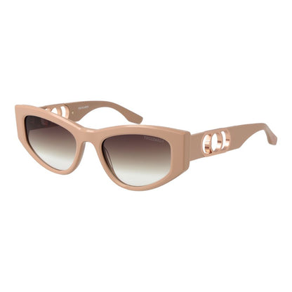 Trussardi Women’s Sunglasses – Beige Square Frame, Brown Gradient Lenses