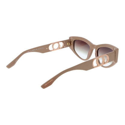 Trussardi Women’s Sunglasses – Beige Square Frame, Brown Gradient Lenses