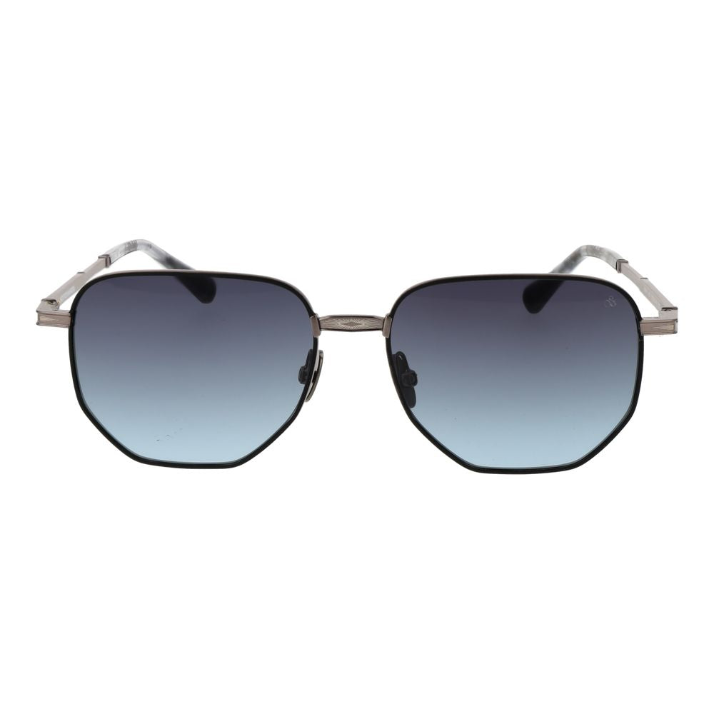 Scotch & Soda Men’s Sunglasses – Black Metal Frame, Blue Lenses