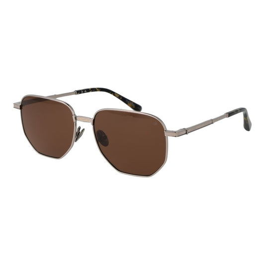 Scotch & Soda Men’s Sunglasses – Silver Geometric Frame, Brown Lenses