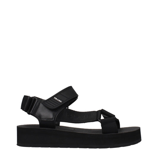 Prada Black Nomad Flat Sandals