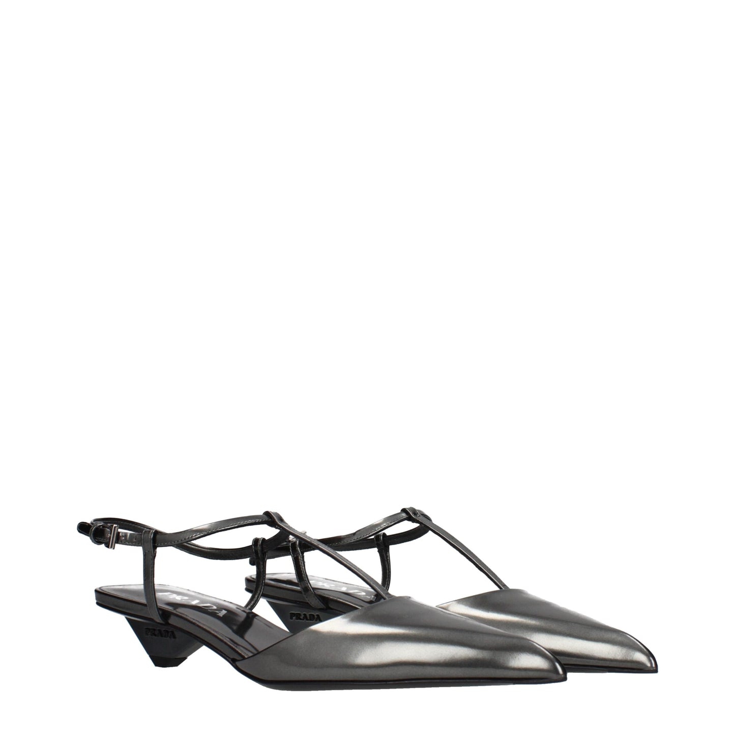 Prada Gray Leather Flat Sandals – Refined Elegance for Every Occasion