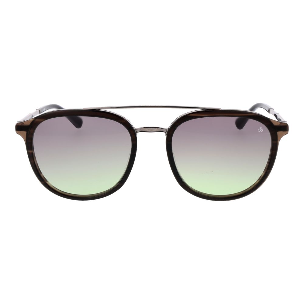 Scotch & Soda Men’s Sunglasses – Brown Aviator Frame, Multicolour Gradient Lenses