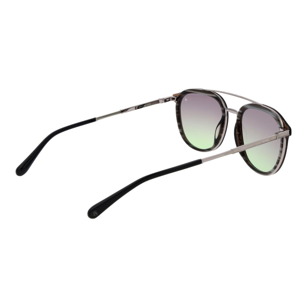 Scotch & Soda Men’s Sunglasses – Brown Aviator Frame, Multicolour Gradient Lenses