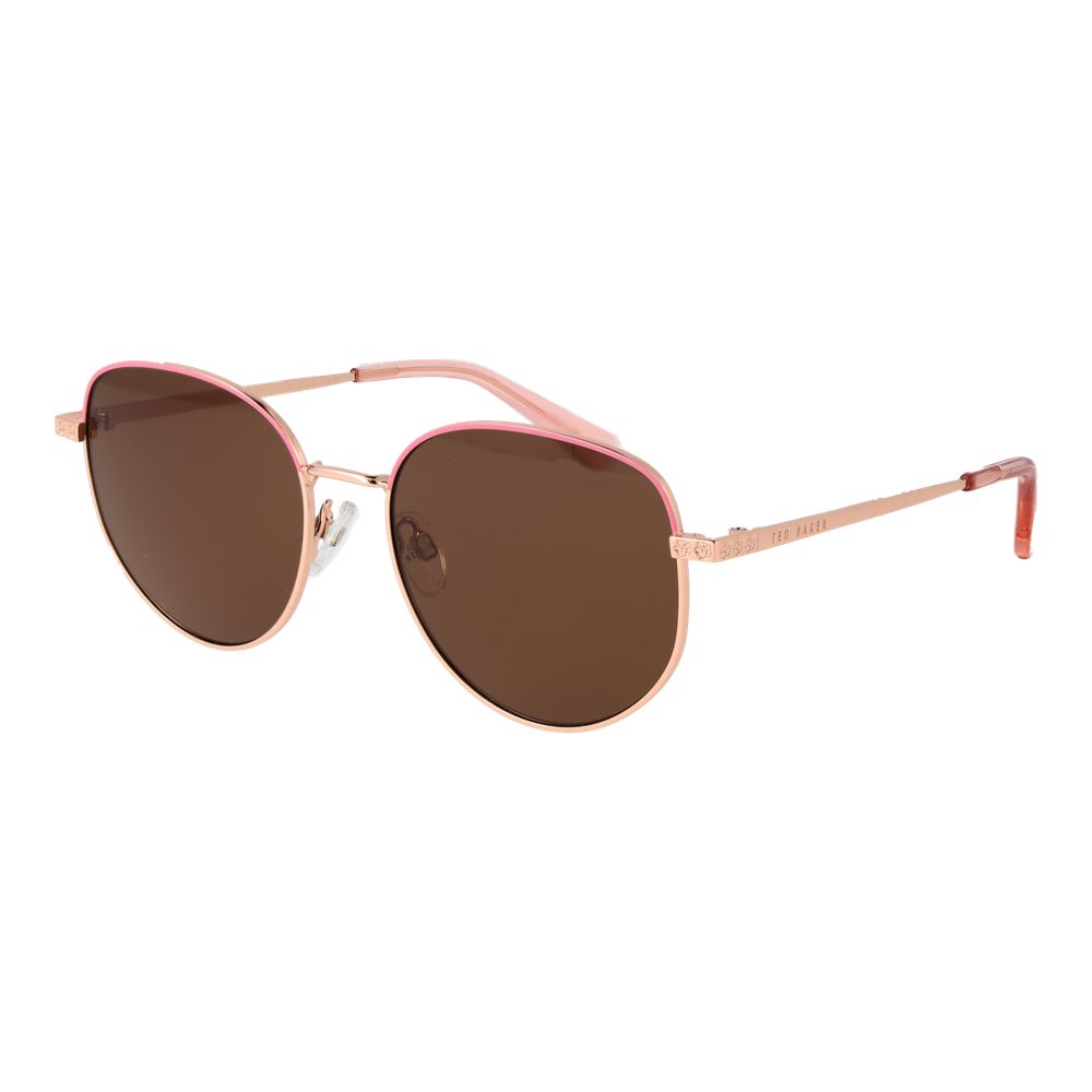 Ted Baker Women’s Sunglasses – Rose Gold Metal Frame, Brown Lenses