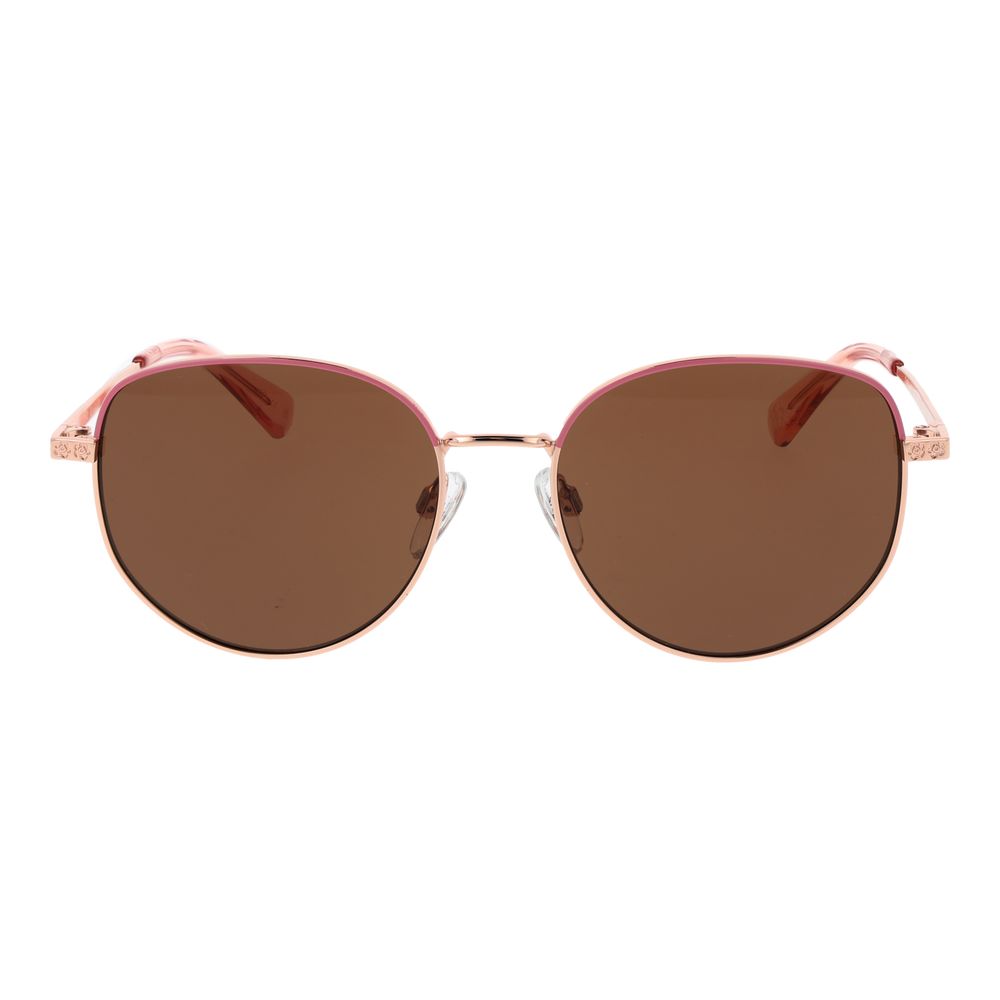 Ted Baker Women’s Sunglasses – Rose Gold Metal Frame, Brown Lenses