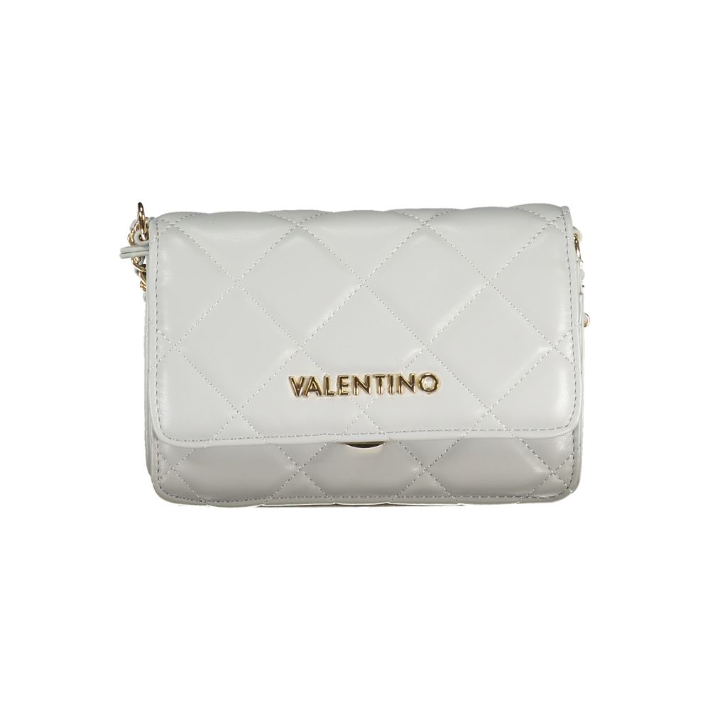 Mario Valentino Grigio Smooth Leather Shoulder Bag with Chain Detail