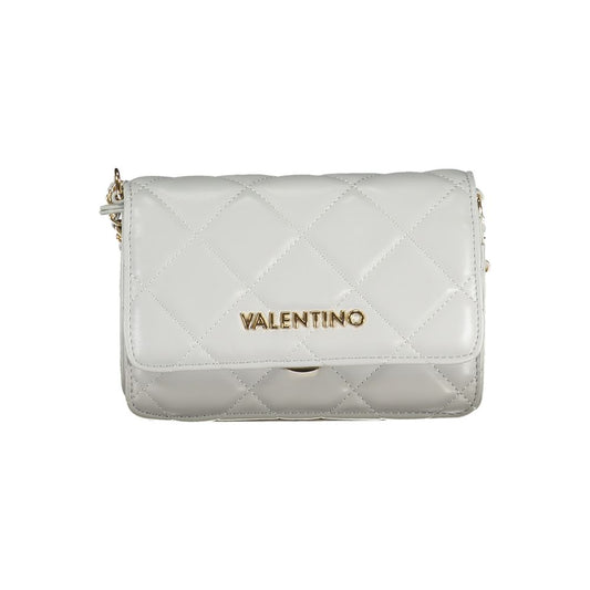 Mario Valentino Grigio Smooth Leather Shoulder Bag with Chain Detail
