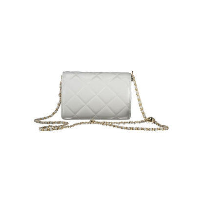 Mario Valentino Grigio Smooth Leather Shoulder Bag with Chain Detail