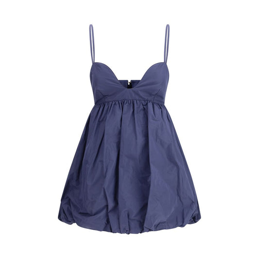 PINKO Blue Balloon Sweetheart Neckline Mini Dress