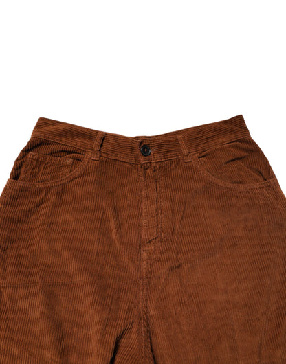 JUCCA Brown Wide Leg High Waist Corduroy Denim Trouser Jeans
